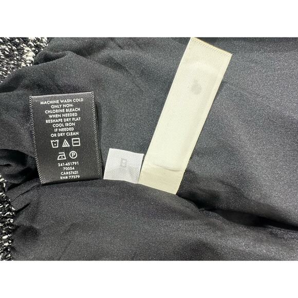 Ann Taylor Jacket Size Medium Black White Speckled Tweed Full Zip - Picture 6 of 12